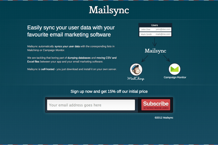 Mailsync website preview