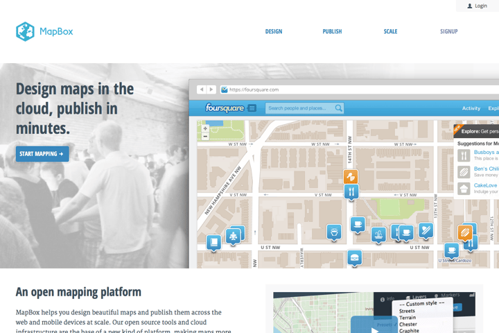 MapBox website preview