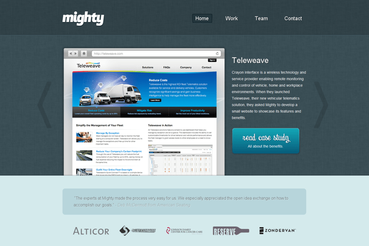 Mighty website preview
