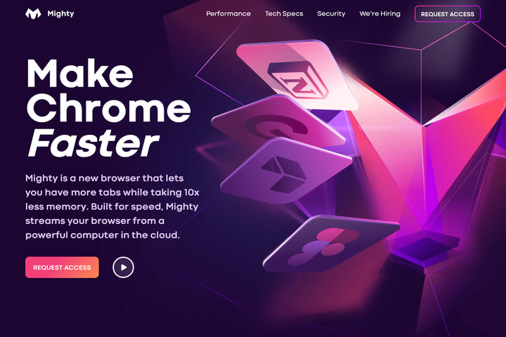Mighty website preview