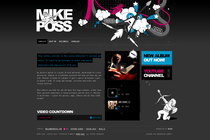 Mike Poss’ Rock Guitar Blog website preview