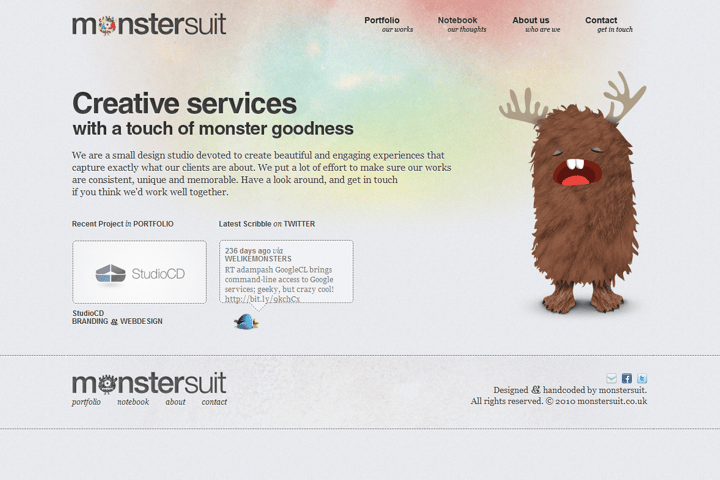 MonsterSuit website preview