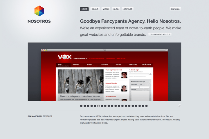 NOSOTROS website preview