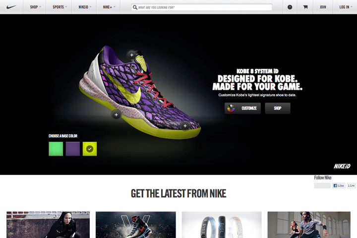 Nike website preview