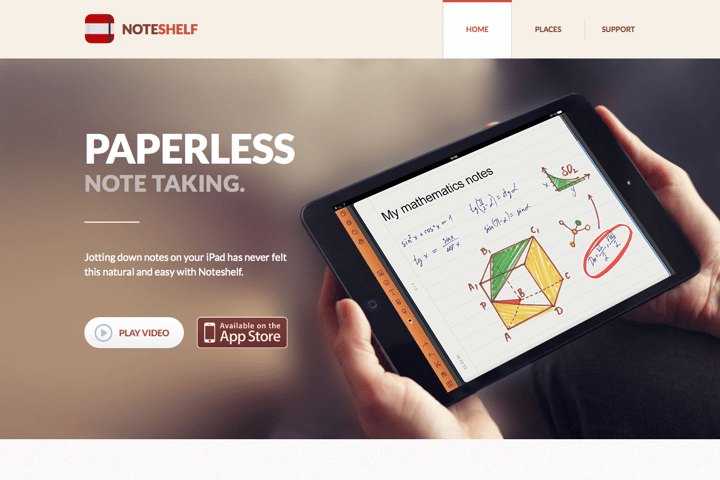 Noteshelf website preview