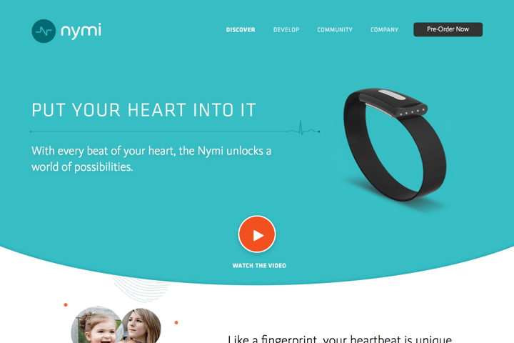 Nymi website preview