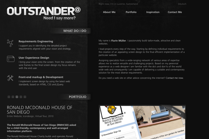 Outstander website preview