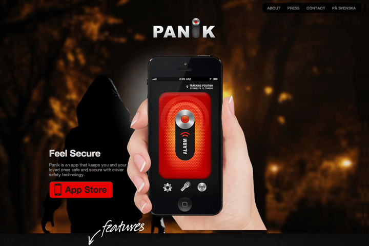 Panik website preview