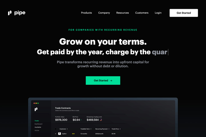 Pipe website preview