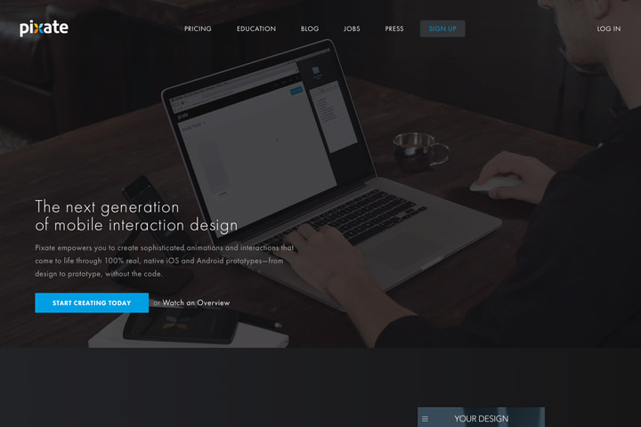 Pixate website preview
