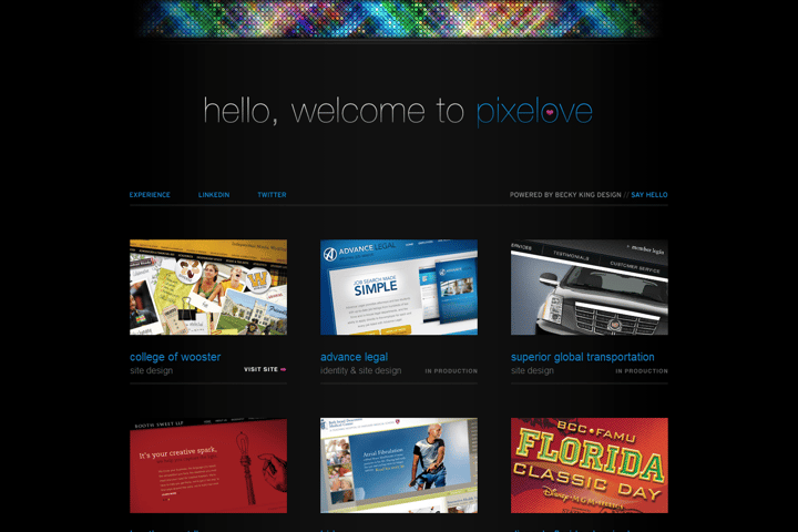 Pixelove website preview