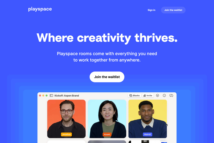 Playspace website preview