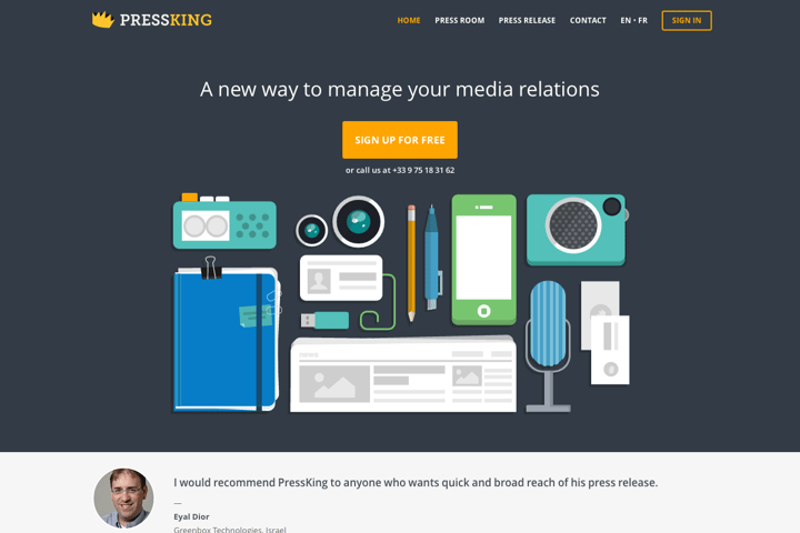 PressKing website preview