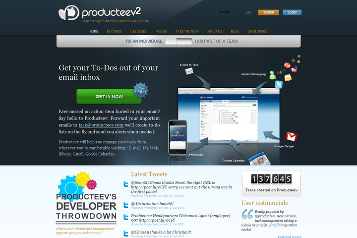 Producteev website preview