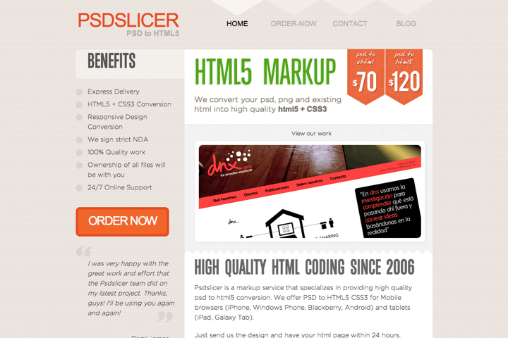 Psdslicer website preview