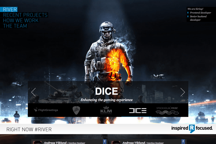 RIVER website preview