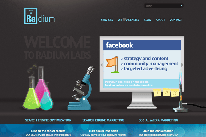 Radium website preview