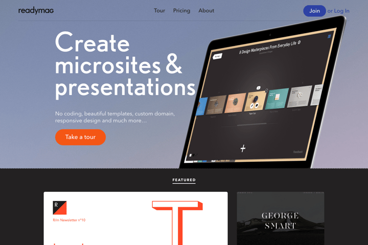 Readymag website preview