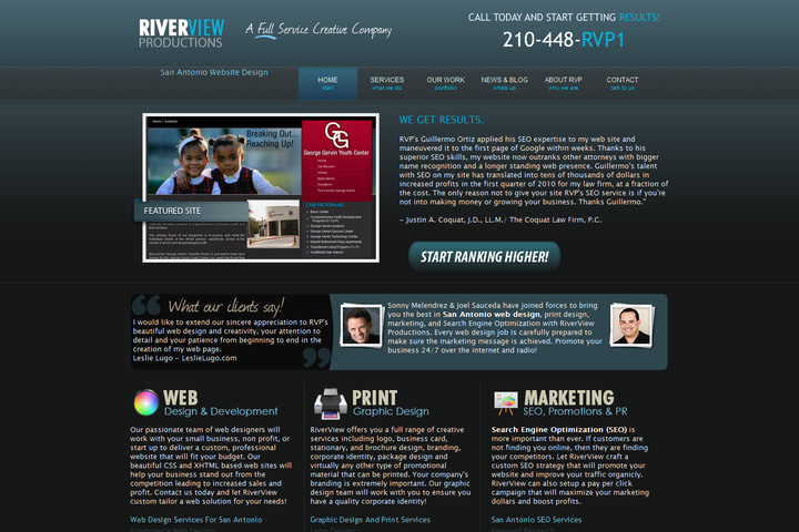 RiverView website preview