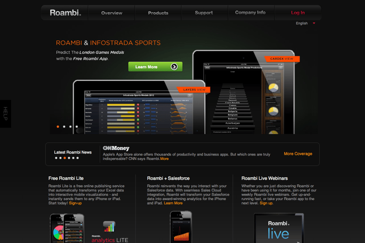 Roambi website preview