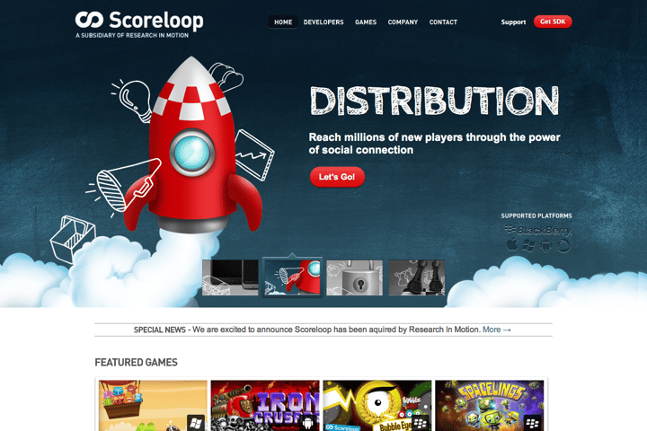 Scoreloop website preview