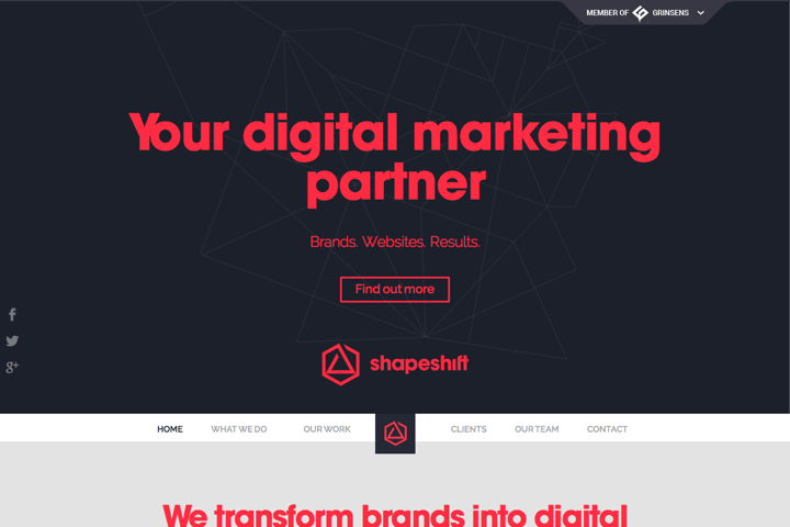 Shapeshift website preview