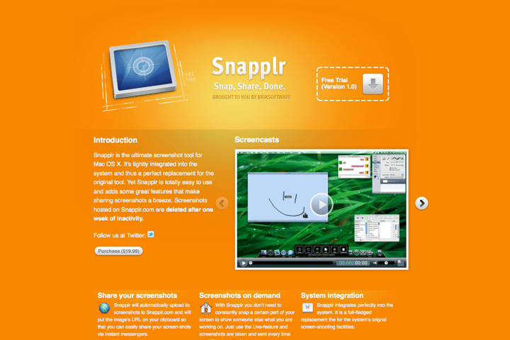 Snapplr website preview