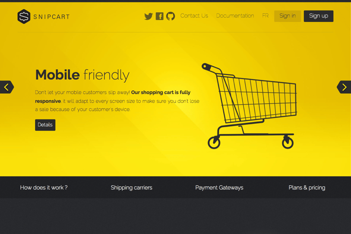 Snipcart website preview