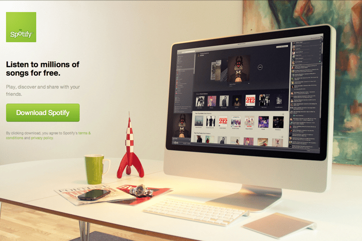 Spotify website preview