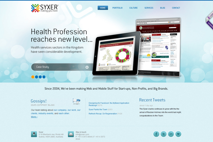 Syxer website preview