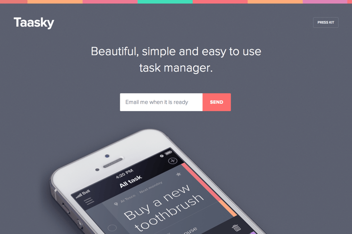Taasky website preview