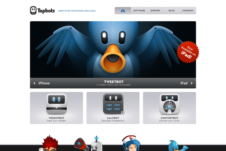 Tapbots website preview