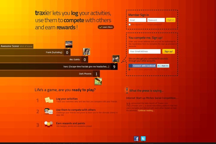 Traxier website preview