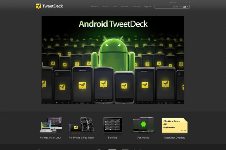 TweetDeck website preview