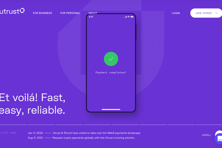 Utrust website preview