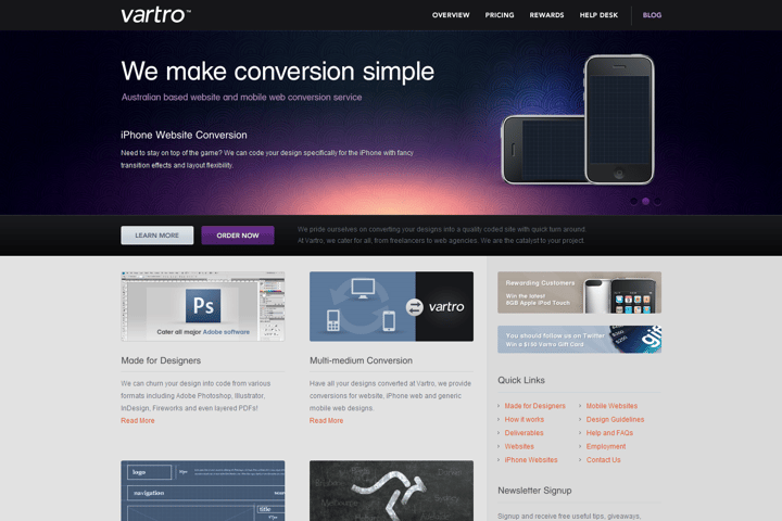 Vartro website preview