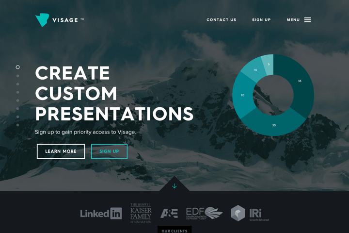 Visage website preview