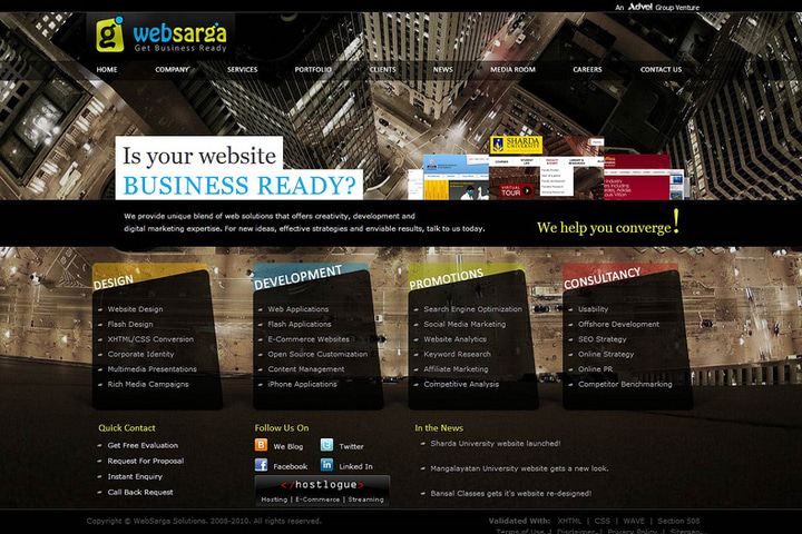 WebSarga website preview