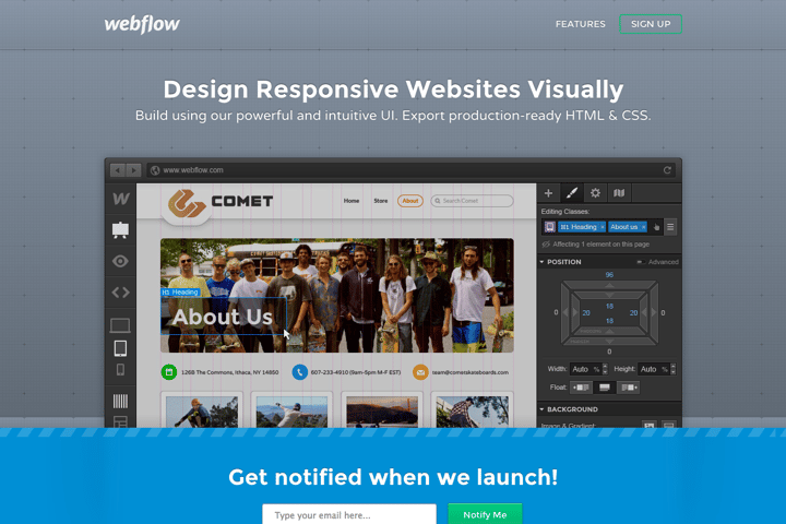 Webflow website preview