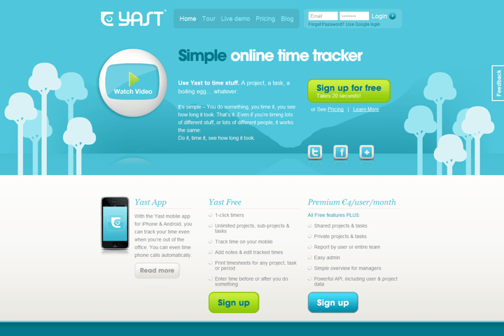 Yast website preview