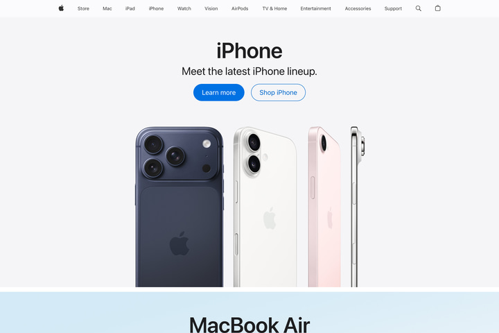 Apple website preview
