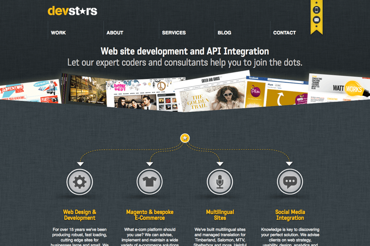 devstars website preview