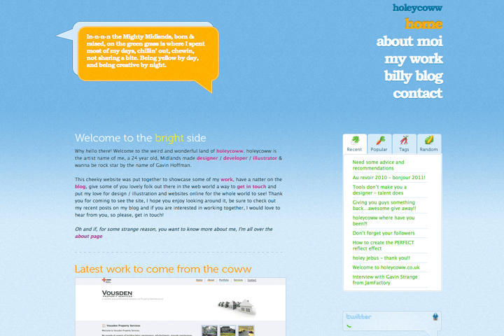 holeycoww website preview