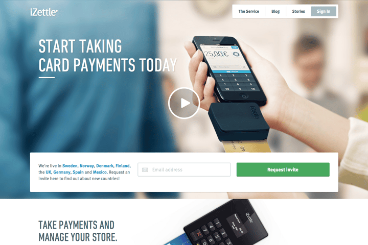 iZettle website preview