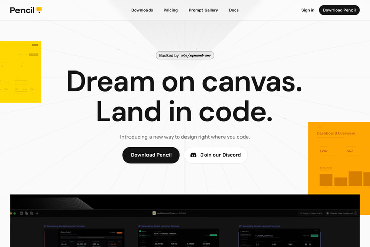 Pencil website preview