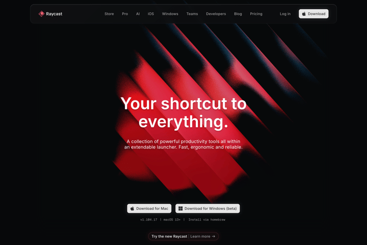 Raycast website preview