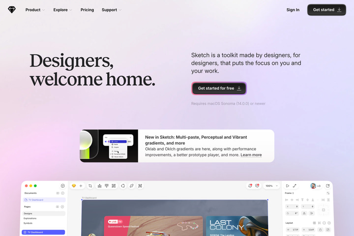 Sketch website preview