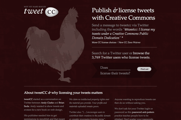 tweetCC website preview