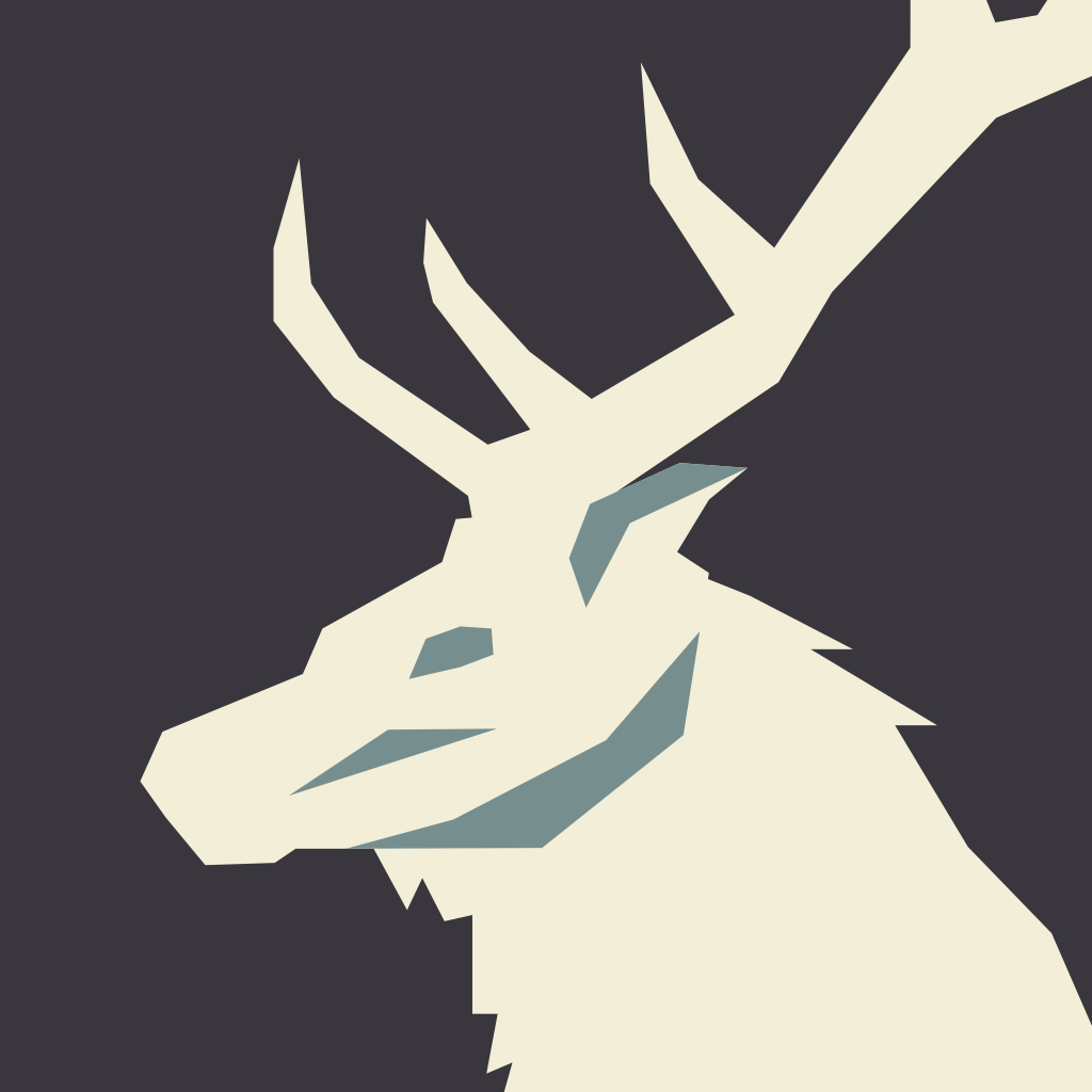 Elk Currency Converter app icon with a gray flat minimalist abstract polygon design featuring an abstract geometric shards.