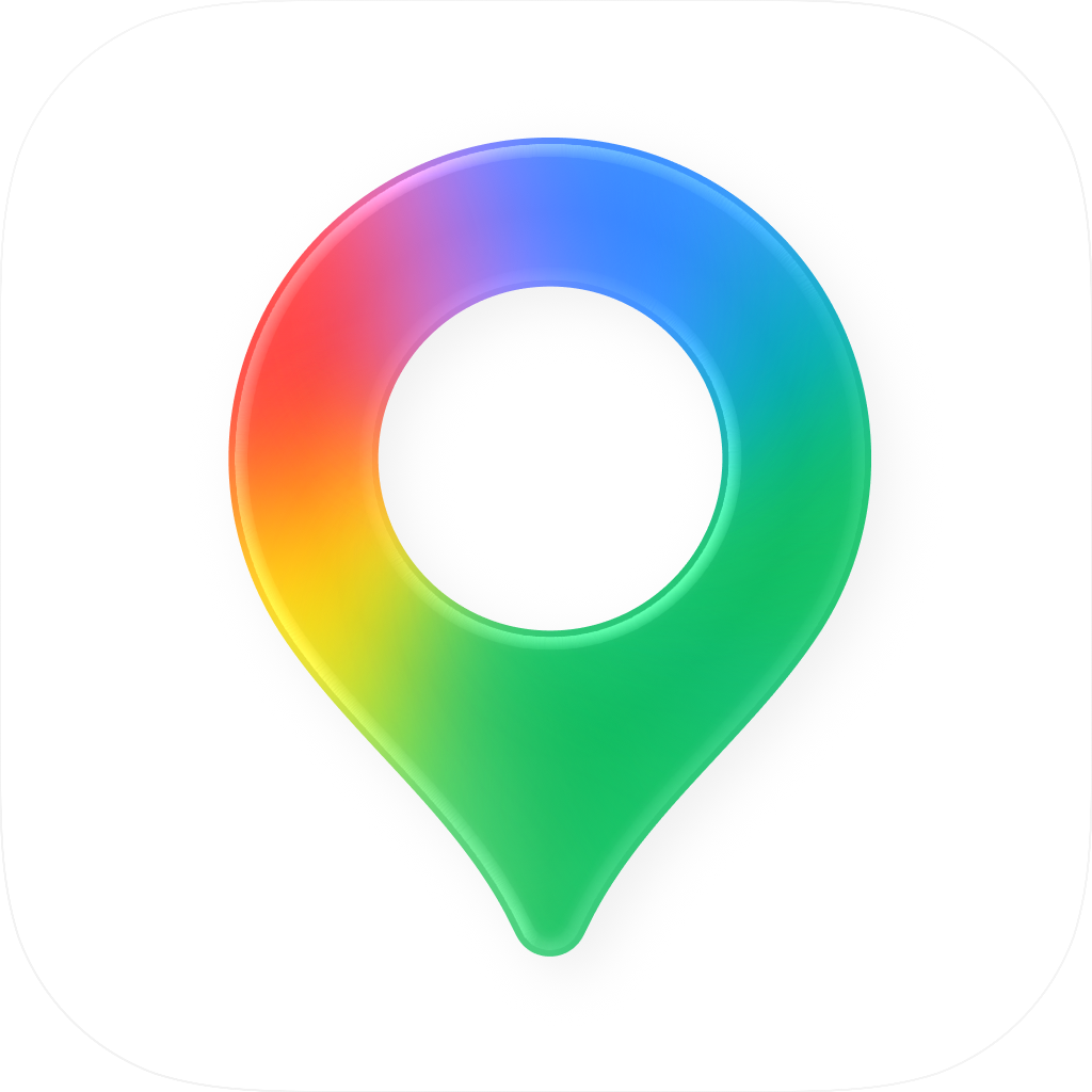 Google Maps app icon with a white soft 3D squircle design featuring a location pin.